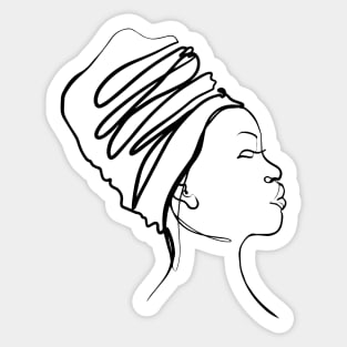 Simple And Aesthetic One Line Art Woman Sticker
